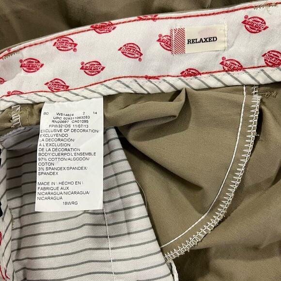 Dickie's Womens Plus Flex Relaxed Fit Pants Desert Sand 18WRG - Picture 3 of 4